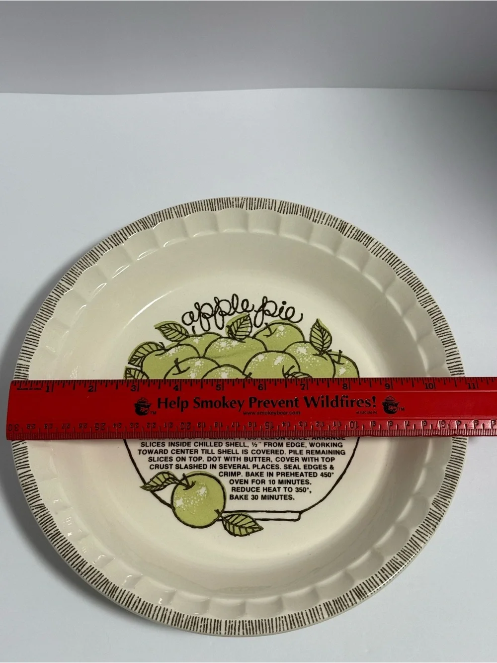 Vintage 1983 Royal China Apple Pie Recipe Plate Deep Dish